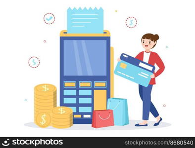 Merchant Service of Digital Marketing Strategy with People Referral Business and Earn Money Online in Flat Cartoon Hand Drawn Templates Illustration