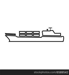 Merchant ship icon .