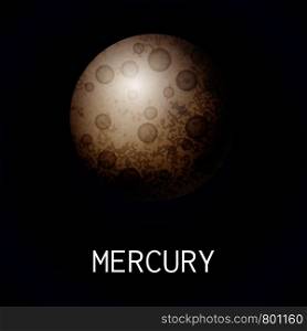 Mercury planet icon. Cartoon of mercury planet vector icon for web design. Mercury planet icon, cartoon style