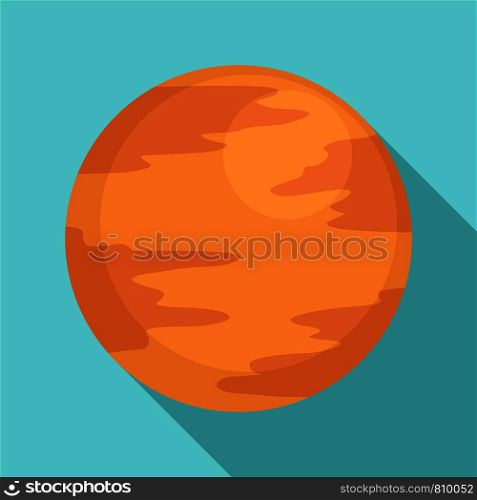 Mercury planet icon. Flat illustration of mercury planet vector icon for web design. Mercury planet icon, flat style
