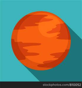Mercury planet icon. Flat illustration of mercury planet vector icon for web design. Mercury planet icon, flat style