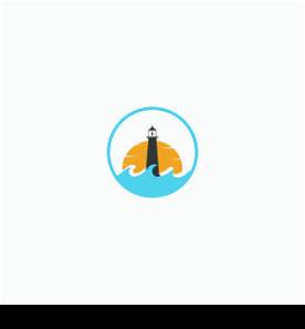 mercusuar. lighthouse icon logo illustration