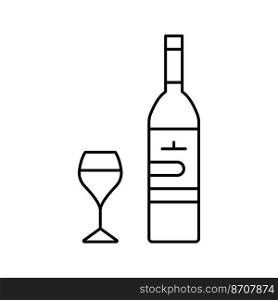 merlot red wine line icon vector. merlot red wine sign. isolated contour symbol black illustration. merlot red wine line icon vector illustration