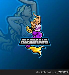 Mermaid esport mascot logo design