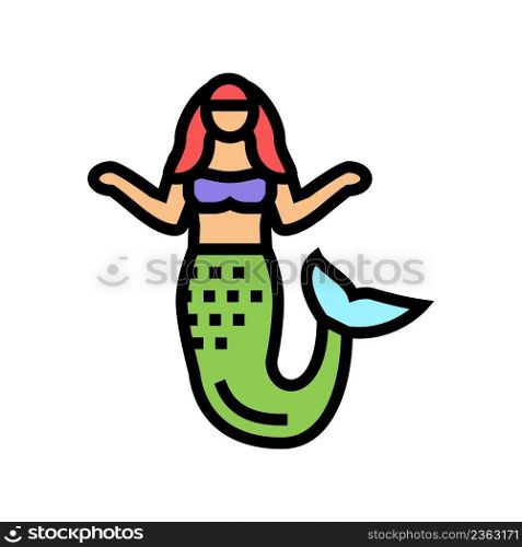 mermaid fairy tale color icon vector. mermaid fairy tale sign. isolated symbol illustration. mermaid fairy tale color icon vector illustration