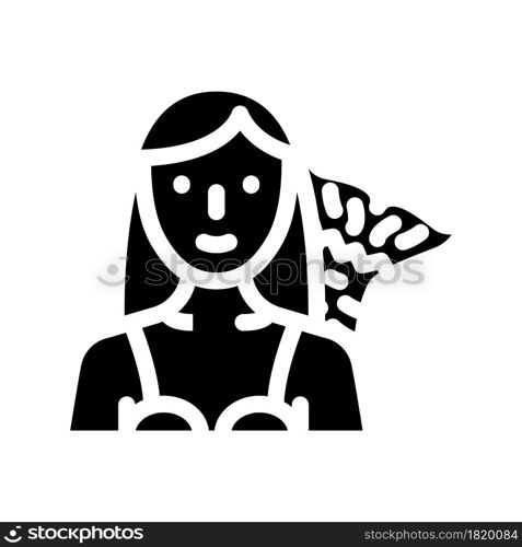 mermaid fantasy character glyph icon vector. mermaid fantasy character sign. isolated contour symbol black illustration. mermaid fantasy character glyph icon vector illustration