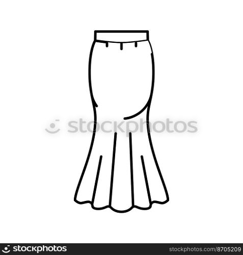 mermaid fishtail skirt line icon vector. mermaid fishtail skirt sign. isolated contour symbol black illustration. mermaid fishtail skirt line icon vector illustration