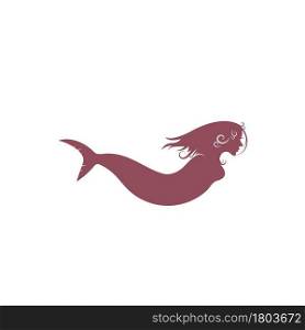 mermaid icon vector illustration design template web