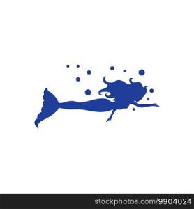 Mermaid illustration logo vector design