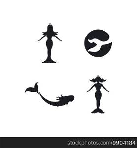 Mermaid illustration logo vector design