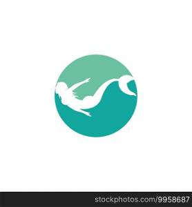 Mermaid logo icon design, vector illustration