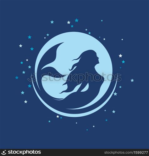 Mermaid vector illustration design template