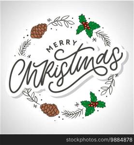 Merry christmas 2021 Beautiful greeting card poster with calligraphy black text word. Hand drawn design elements. Handwritten modern brush lettering white background. Merry christmas 2021 Beautiful greeting card poster with calligraphy black text word. Hand drawn design elements. Handwritten modern brush lettering white background isolated vector