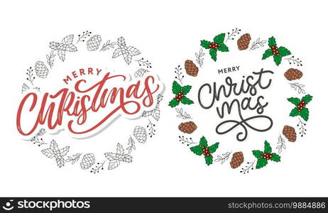 Merry christmas 2021 Beautiful greeting card poster with calligraphy black text word. Hand drawn design elements. Handwritten modern brush lettering white background. Merry christmas 2021 Beautiful greeting card poster with calligraphy black text word. Hand drawn design elements. Handwritten modern brush lettering white background isolated vector