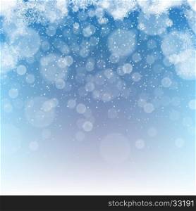 Merry Christmas Abstract Background. Snowfall illustration.