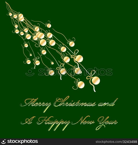 Merry Christmas and A Happy New Year greeting card template, vector illustration