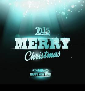 Merry Christmas and Happy New Year 2014 card over dark background. Vector illustration.