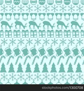 Merry Christmas and Happy New Year 2017. Christmas season hand drawn seamless pattern. Vector illustration. Doodle style. Decorations. Winter holiday backgrounds for design. Snowflakes. Blue. Merry Christmas and Happy New Year 2017. Christmas season hand drawn seamless pattern. Vector illustration. Doodle style. Decorations. Winter holiday backgrounds for design. Snowflakes, Santa. Blue
