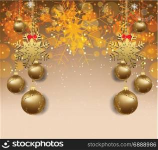 Merry christmas and happy new year 2018 wallpaper gold balls