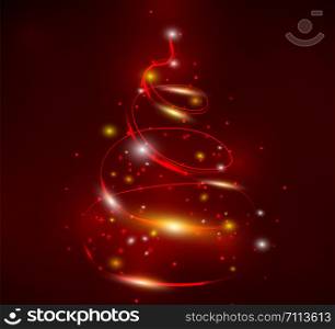 Merry Christmas and Happy New Year background.Holiday party and festival for place your text card and poster.Winter season minimal decoration.Creative light colorful effect tree glow beautiful.vector