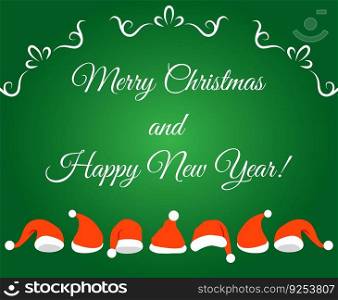 Merry Christmas and Happy New Year celebration card template. Colorful winter holiday banner.