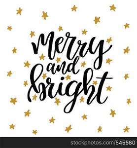 Merry Christmas and Happy New Year. Christmas greeting card with calligraphy. Handwritten modern brush lettering. Hand drawn design elements. Merry Christmas and Happy New Year. Christmas greeting card with calligraphy. Handwritten modern brush lettering. Hand drawn design elements.