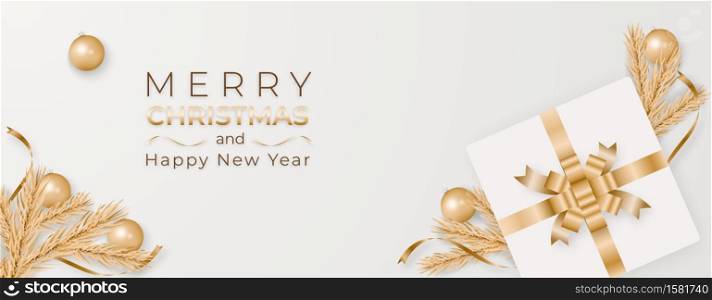 Merry christmas and happy new year cover template. Festival celebration banner background