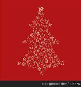 Merry Christmas and Happy New Year Eve Greeting Card Vector Template Illustration Design. Vector EPS 10.
