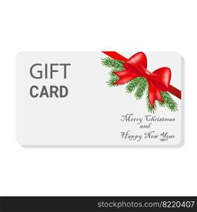 Merry Christmas and Happy New Year gift card.Isolated on white background. Vector illustration