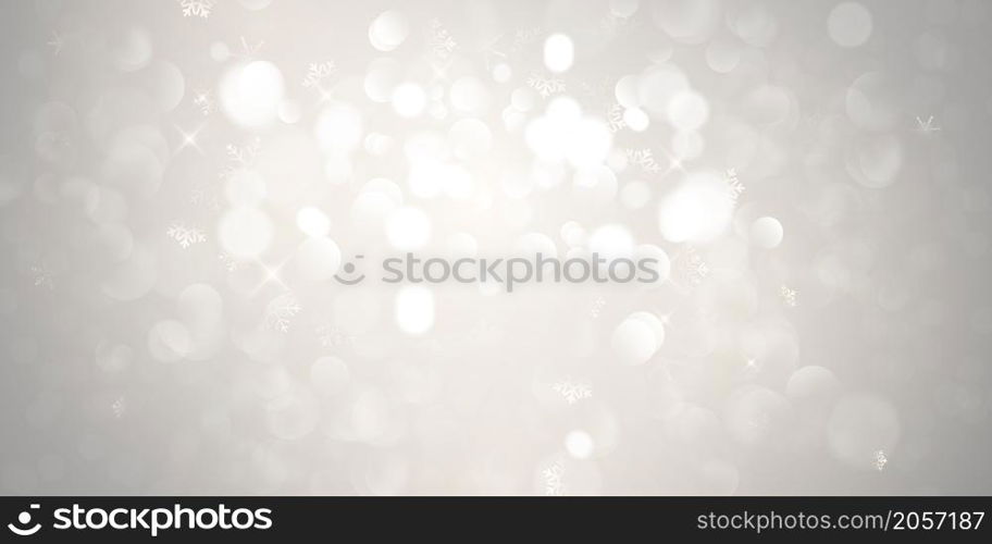 Merry Christmas and Happy New Year gray background and snowflakes celebration background template with elegant greeting card ribbon