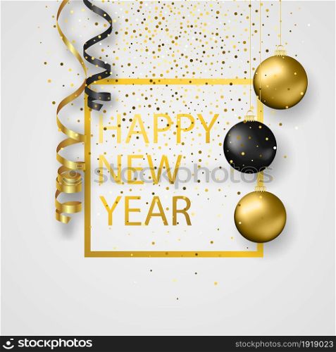 Merry Christmas and Happy New Year greeting card. Vector illustration. .. Merry Christmas and Happy New Year