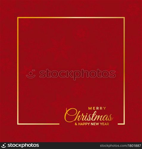 Merry Christmas and Happy New Year. Greeting, Invitation or Menu cover. Vector illustration with empty frame