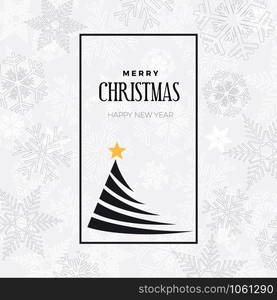 merry christmas and happy new year. greeting, invitation or menu cover. vector illustration with tree