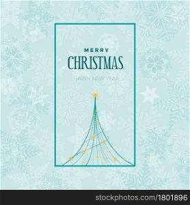 merry christmas and happy new year. greeting, invitation or menu cover. vector illustration with tree