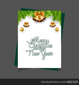 Merry Christmas and happy New year Jingle bell poster template. Vector EPS10 Abstract Template background