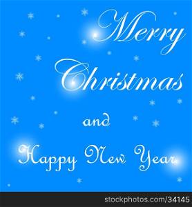 Merry Christmas and Happy New Year. Merry Christmas and Happy New Year large postcard with calligraphic text