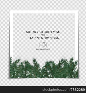 Merry Christmas and Happy New Year Photo Frame Template. Vector Illustration EPS10. Merry Christmas and Happy New Year Photo Frame Template. Vector Illustration