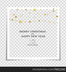 Merry Christmas and Happy New Year Photo Frame Template. Vector Illustration EPS10. Merry Christmas and Happy New Year Photo Frame Template. Vector Illustration