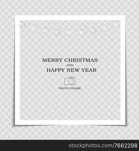 Merry Christmas and Happy New Year Photo Frame Template. Vector Illustration EPS10. Merry Christmas and Happy New Year Photo Frame Template. Vector Illustration