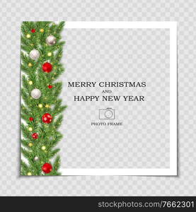 Merry Christmas and Happy New Year Photo Frame Template. Vector Illustration EPS10. Merry Christmas and Happy New Year Photo Frame Template. Vector Illustration