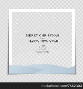 Merry Christmas and Happy New Year Photo Frame Template. Vector Illustration EPS10. Merry Christmas and Happy New Year Photo Frame Template. Vector Illustration