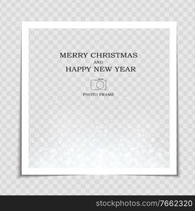 Merry Christmas and Happy New Year Photo Frame Template. Vector Illustration EPS10. Merry Christmas and Happy New Year Photo Frame Template. Vector Illustration