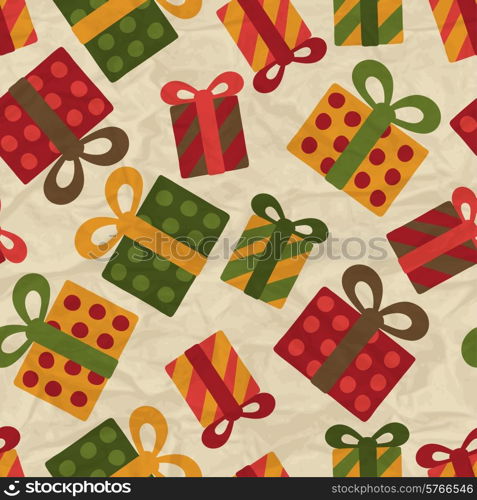 Merry Christmas and Happy New Year seamless pattern.