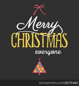 Merry Christmas And Happy New Year Typographical Background On beautiful background.Vector illustration.. Merry Christmas And Happy New Year Typographical Background On beautiful background