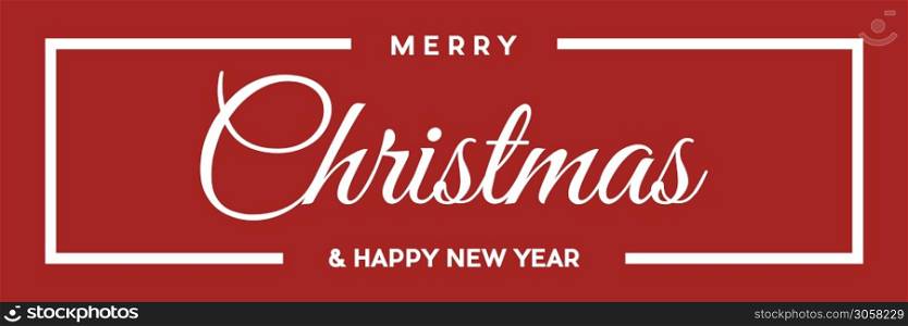 Merry Christmas and Happy New Year. vector text for label or header