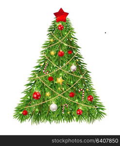 Merry Christmas and New Year Background with Christmas Tree. Vector Illustration EPS10. Merry Christmas and New Year Background with Christmas Tree. Vector Illustration