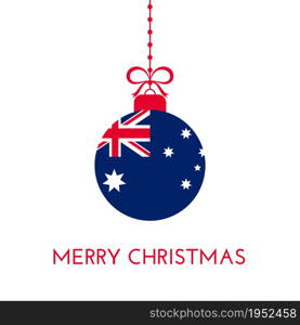 Merry Christmas and new year ball with Australia flag. Christmas Ornament. Vector stock illustration