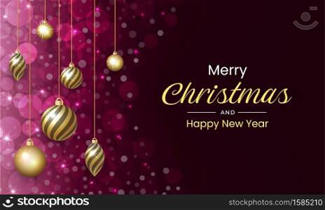 Merry Christmas and New Year design with luxurious and sparkling feel