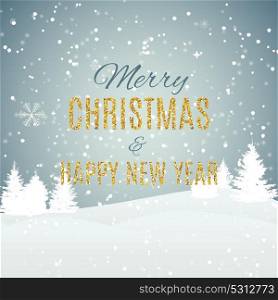 Merry Christmas and New Year Gold Glossy Background. Vector Illustration EPS10. Merry Christmas and New Year Gold Glossy Background. Vector Illu