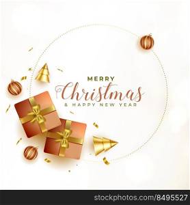 merry christmas and new year realistic greeting design